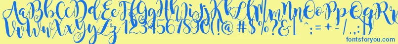 MagnoliaSky Font – Blue Fonts on Yellow Background