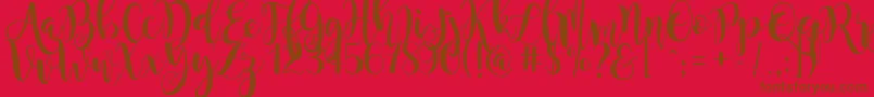 Police MagnoliaSky – polices brunes sur fond rouge