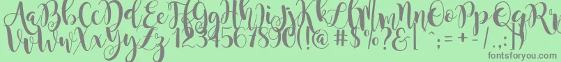 MagnoliaSky Font – Gray Fonts on Green Background