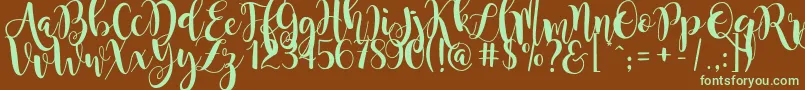 MagnoliaSky Font – Green Fonts on Brown Background