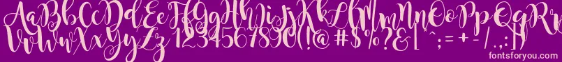 MagnoliaSky Font – Pink Fonts on Purple Background