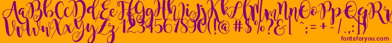 MagnoliaSky Font – Purple Fonts on Orange Background