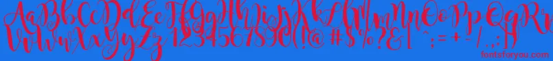 MagnoliaSky Font – Red Fonts on Blue Background