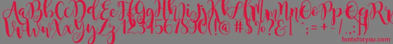 フォントMagnoliaSky – 赤い文字の灰色の背景