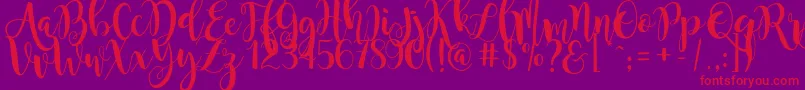 MagnoliaSky Font – Red Fonts on Purple Background