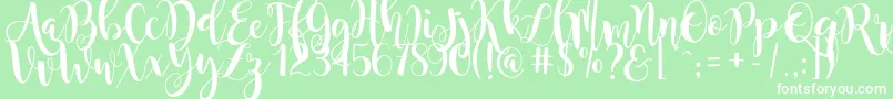 MagnoliaSky Font – White Fonts on Green Background