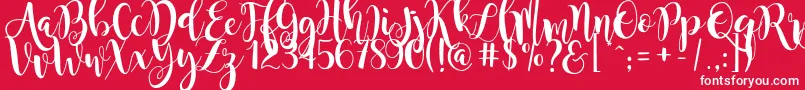 MagnoliaSky Font – White Fonts on Red Background