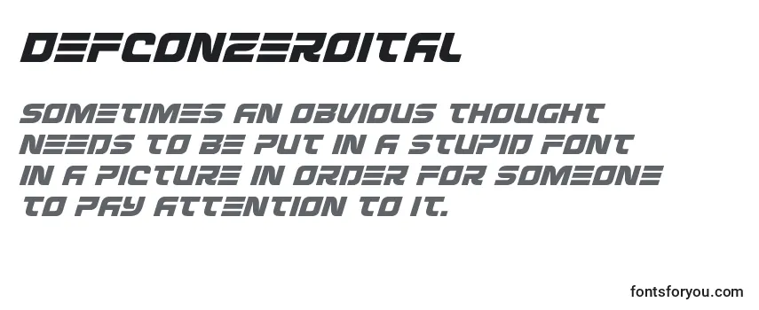 Review of the Defconzeroital Font