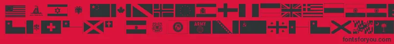 fuente Ryflag11 – Fuentes Negras Sobre Fondo Rojo
