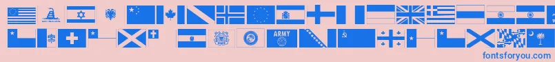 Ryflag11 Font – Blue Fonts on Pink Background
