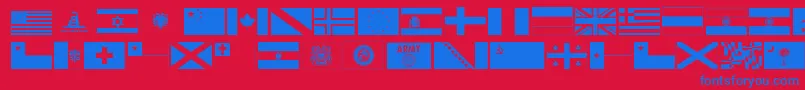 Шрифт Ryflag11 – синие шрифты на красном фоне