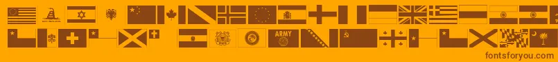 Ryflag11-fontti – ruskeat fontit oranssilla taustalla