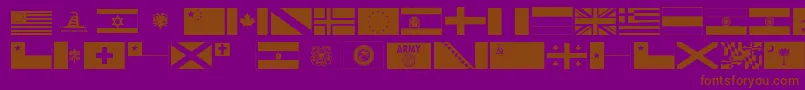 Fonte Ryflag11 – fontes marrons em um fundo roxo