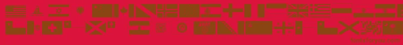 Ryflag11-Schriftart – Braune Schriften auf rotem Hintergrund
