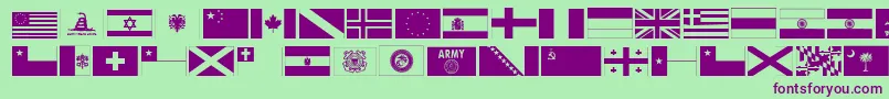 Ryflag11-Schriftart – Violette Schriften auf grünem Hintergrund