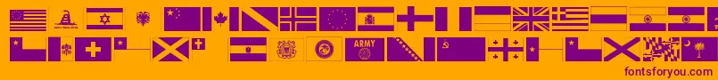 Ryflag11 Font – Purple Fonts on Orange Background