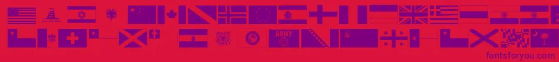 Ryflag11 Font – Purple Fonts on Red Background