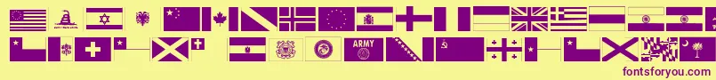 Police Ryflag11 – polices violettes sur fond jaune