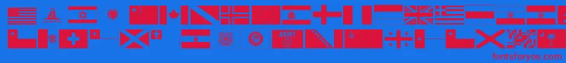 Ryflag11-fontti – punaiset fontit sinisellä taustalla