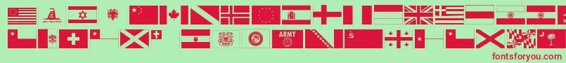 Ryflag11 Font – Red Fonts on Green Background