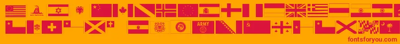 フォントRyflag11 – オレンジの背景に赤い文字