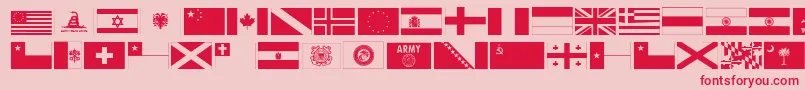fuente Ryflag11 – Fuentes Rojas Sobre Fondo Rosa