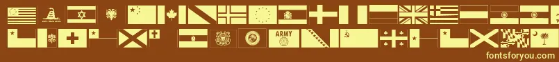 Czcionka Ryflag11 – żółte czcionki na brązowym tle