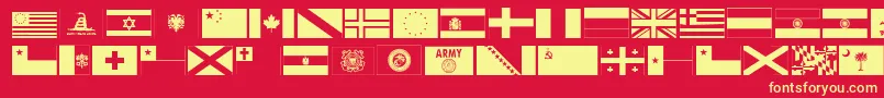 Ryflag11 Font – Yellow Fonts on Red Background