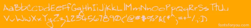 Lehn085-Schriftart – Rosa Schriften auf orangefarbenem Hintergrund