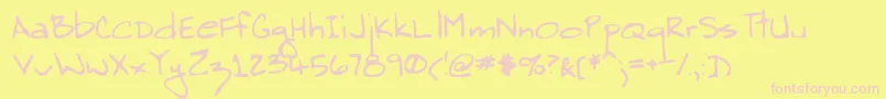 Lehn085 Font – Pink Fonts on Yellow Background