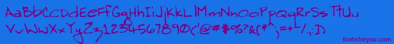 Lehn085 Font – Purple Fonts on Blue Background