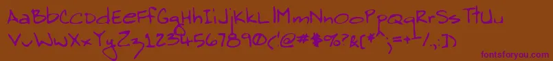Lehn085 Font – Purple Fonts on Brown Background