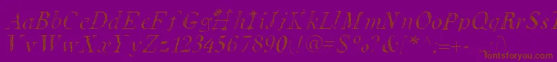 Letsdobrunch-Schriftart – Braune Schriften auf violettem Hintergrund