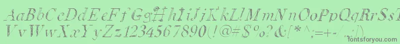 フォントLetsdobrunch – 緑の背景に灰色の文字