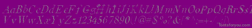 フォントLetsdobrunch – 紫の背景に灰色の文字