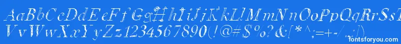 フォントLetsdobrunch – 青い背景に白い文字