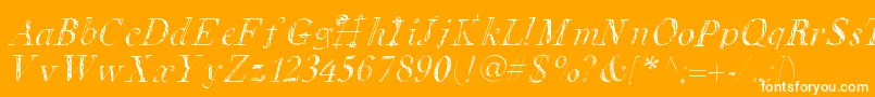 Letsdobrunch-Schriftart – Weiße Schriften auf orangefarbenem Hintergrund