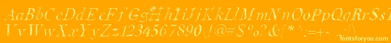 Letsdobrunch-Schriftart – Gelbe Schriften auf orangefarbenem Hintergrund