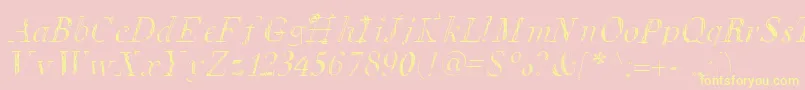 Letsdobrunch-Schriftart – Gelbe Schriften auf rosa Hintergrund