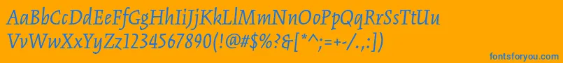 KinesisstdItalic Font – Blue Fonts on Orange Background
