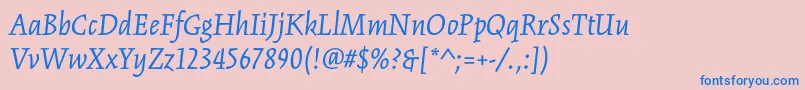 KinesisstdItalic Font – Blue Fonts on Pink Background