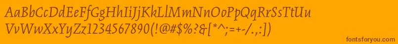 KinesisstdItalic Font – Brown Fonts on Orange Background