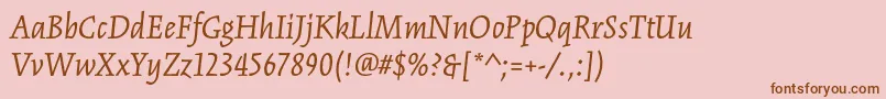 KinesisstdItalic Font – Brown Fonts on Pink Background