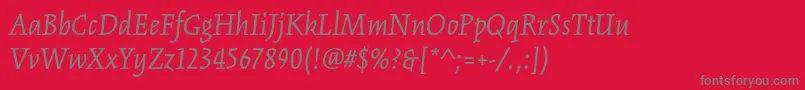 KinesisstdItalic Font – Gray Fonts on Red Background
