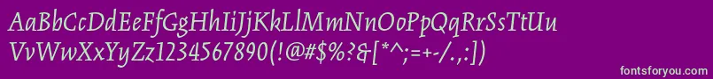 KinesisstdItalic Font – Green Fonts on Purple Background