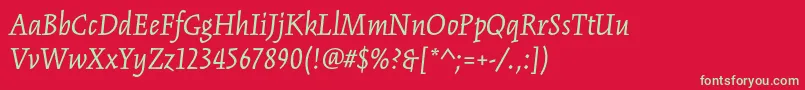 KinesisstdItalic Font – Green Fonts on Red Background