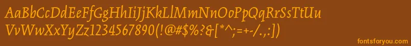 KinesisstdItalic Font – Orange Fonts on Brown Background