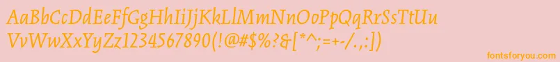 KinesisstdItalic Font – Orange Fonts on Pink Background
