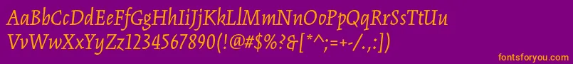 KinesisstdItalic Font – Orange Fonts on Purple Background