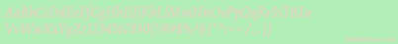 KinesisstdItalic Font – Pink Fonts on Green Background